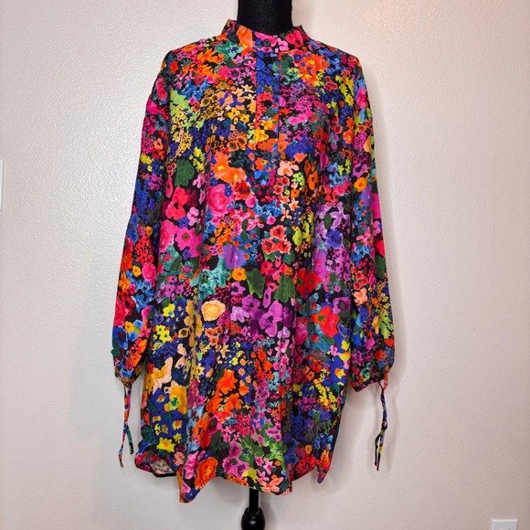 STINE GOYA Dresses & Skirts - STINE GOYA NEVA Tencel 60s Floral Print High Neck Dress Size M